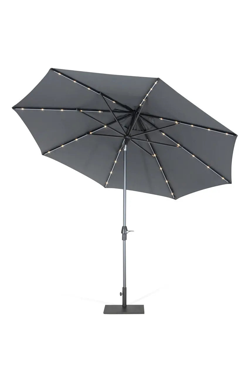 Kettler 3.0m Wind Up Auto Tilt LED Solar Grey Taupe Canopy