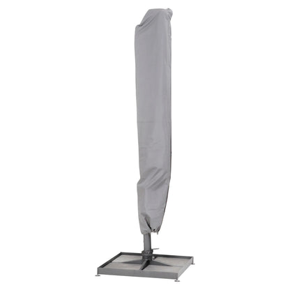 4SO Siesta 3m x 3m Wood Effect Cantilever Parasol with Granite Base, Wheels & Cover in Charcoal