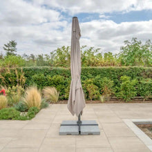 Kettler Orion 3.0m Square Stone Canopy LED Cantilever Parasol with Side Tilt, Granite Base & Night Cover
