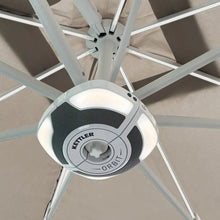 Kettler 3.0m Square Free Arm Parasol with LED lights & Wireless Speaker | Stone with Grey Frame