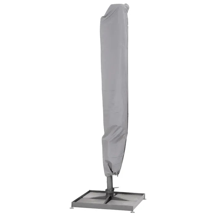 4SO Siesta 3m x 3m Wood Effect Cantilever Parasol with Granite Base, Wheels & Cover in Charcoal